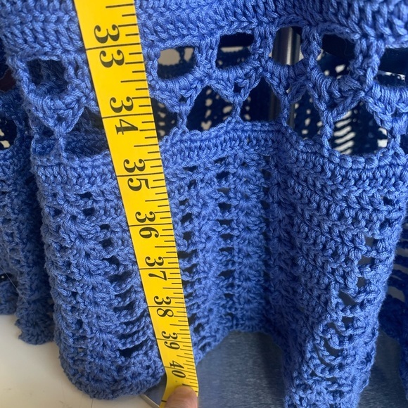 Crocheted handmade Dress, blue‎ size medium/large. - Picture 11 of 12